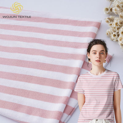 slijtvast katoenen T-shirt Stof lichtgewicht gestreepte plain textuur 140g