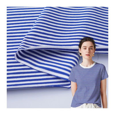 Gestript katoenen T-shirtstof Garens Geverfd Vocht Absorptie materiaal 170gsm 40S