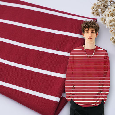 Vochtverwijderend garen gekleurd gestreepte stof, katoenen geribde stof voor hoodie