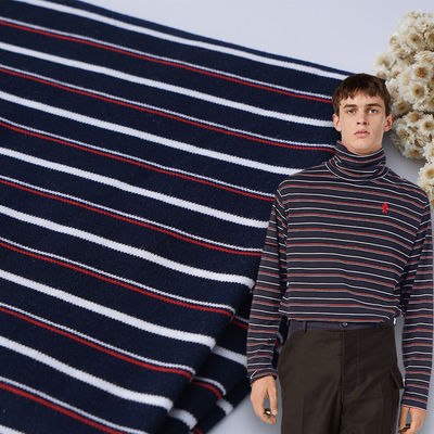 Zacht dubbel gebreide stof gestreept ademend gewassen katoen materiaal voor pyjama's