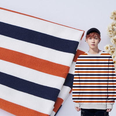 Goede prijs. Compact weven katoen Frans Terry stof gestreept type Voor kleding online