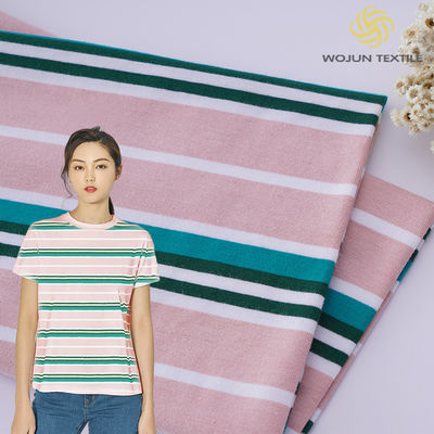 Goede prijs. Vocht-absorberend en ademend en Lycra katoen gestreepte katoenen stof voor T-shirt online