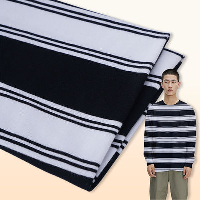 Duurzaam en ademend katoenen dubbelgarens gestreepte katoenen weefsel voor T-shirt