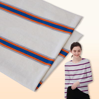 Vocht-absorberend en ademend en Lycra katoen gestreepte katoenen stof voor T-shirt