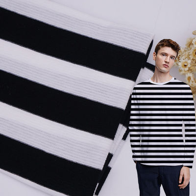 Comfortabel en ademend en springend gestreepte stof voor T-shirt