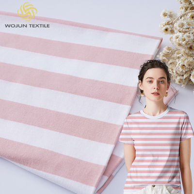 Zuiver katoen ademend trui absorberend gestreept materiaal stof voor T-shirt