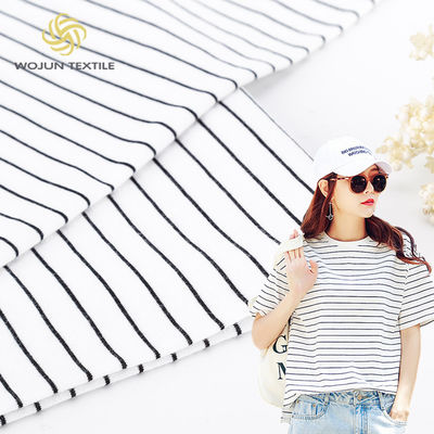 Strakgeweven gewone trui gestreepte pure katoenen stof voor casual wear