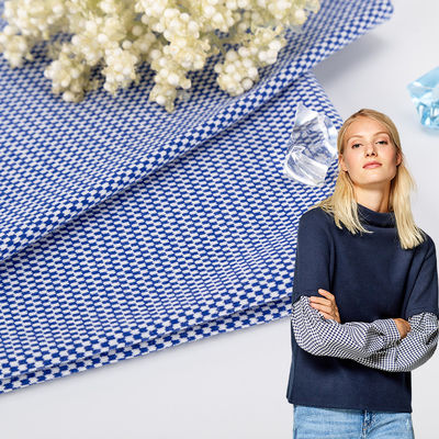 Modieus Blauw Duurzaam Warm Katoen T-Shirt Stof Voor Casual Wear