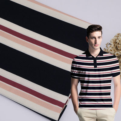 Gezonde en zachte stijve ademend verfrissend lenjing modaal gestreepte materiaal stof voor polo shirt