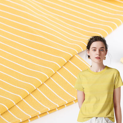 Modieus Comfortabel Plain Jersey gestreepte katoenen stof Voor T-shirt Huidvriendelijk