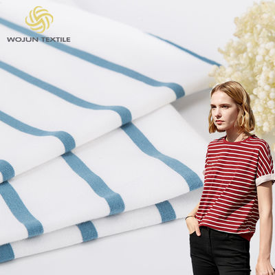 Ademend vocht absorberend gestreepte katoenen stof comfortabele textuur voor T-shirt