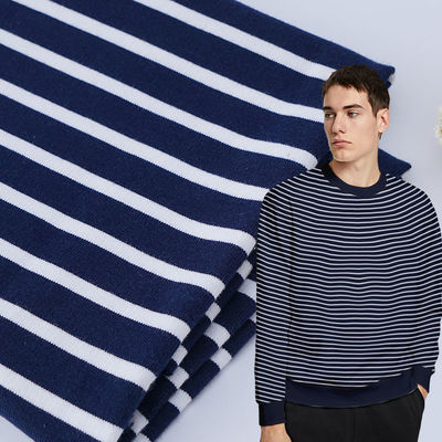 Goede prijs. Ondersteuning van maatwerk en huidvriendelijke comfortabele gestreepte gebreide stof voor Franse Terry online