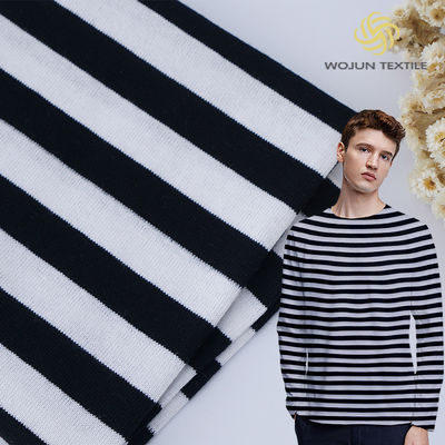 Stof van puur katoen gestreepte stof voor T-shirt, ademend, vocht-absorberend en modieus