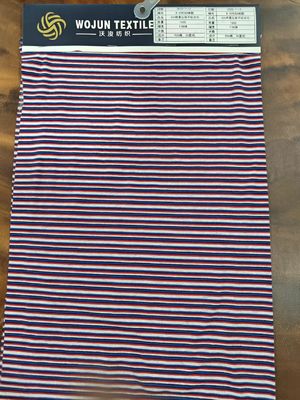 Goede prijs. Garens kleurstof en gladde zachte gezonde textuur gestreepte gebreide stof voor T-shirt online