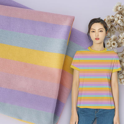 Goede prijs. Goede textuur ademend gezond en veilig en uniek gestreepte gebreide stof voor T-shirt online