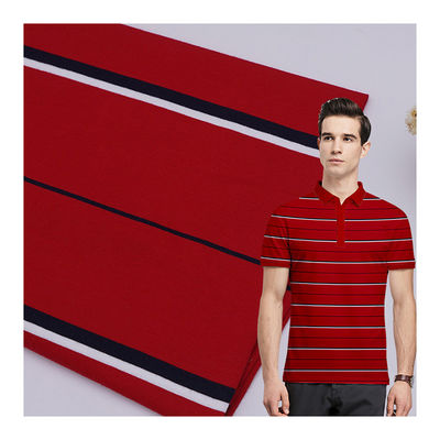 Gemakkelijk te verzorgen en natuurlijk en glad gestreepte gebreide stof voor polo shirt