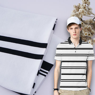 Elastisch en natuurlijk en comfortabel en ademend gestreepte breistof voor polo shirt