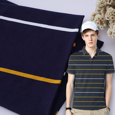 Goede prijs. Zacht en adembenemend en vocht-absorberend, hygroscopisch gestreepte gebreide stof voor polo shirt. online