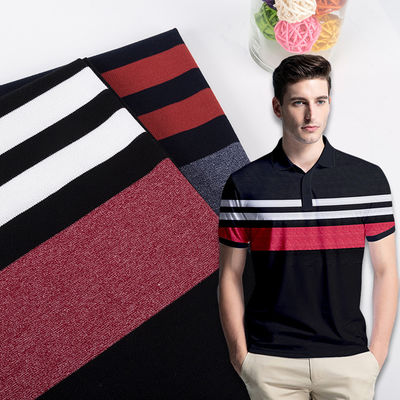 Milieuvriendelijk zweet-absorberend elastisch gestreepte gebreide stof voor polo shirt