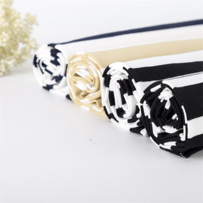 Goede prijs. Gezonde en gladde hoge kleurvastheid en natuurlijke gestreepte gebreide stof voor T-shirt online