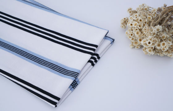 Goede prijs. Multicolor Huidvriendelijke Anti-Rimpel Knisperende Gestreepte Gebreide Stof Voor T-Shirt online