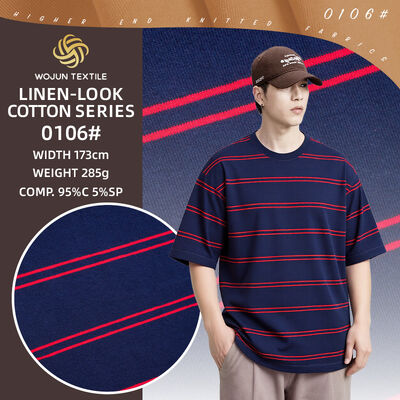 Goede prijs. Glanzige en ademende en vocht afzuigende gestreepte gebreide stof voor T-shirt online