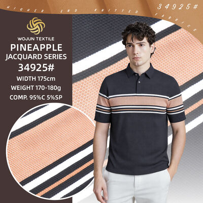 Goede prijs. Ananas Textuur Series: 95/5 Katoen Spandex gestreepte gebreide weefsel (175cm) online