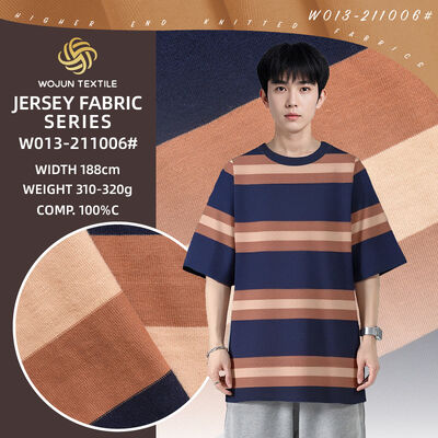 Goede prijs. 188cm 100% katoen, knapperig en adembenemend, hoogwaardige kleurvaste gestreepte stof voor T-shirt. online