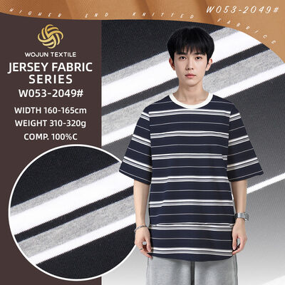 Goede prijs. Goedkwaliteit en ademend, huidvriendelijk gestreepte katoenen weefsel voor T-shirt online