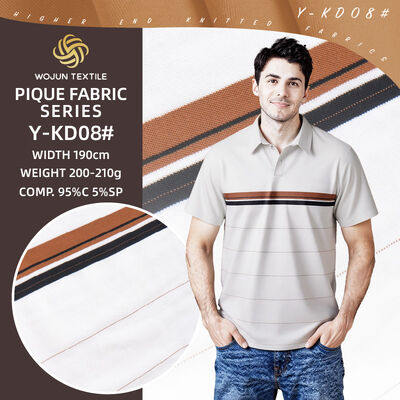 Goede prijs. Gestript katoenen Pique stof: 190cm breed 95/5 Stretch voor polos online