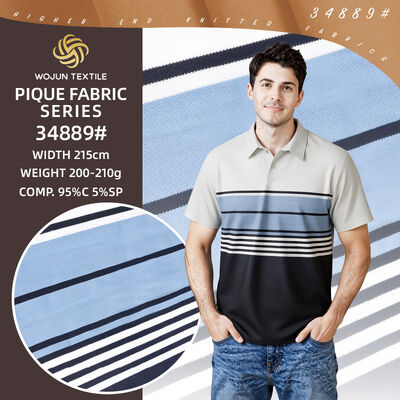Goede prijs. Gestript katoenen Pique stof: 190cm breed 95/5 Stretch voor polos online