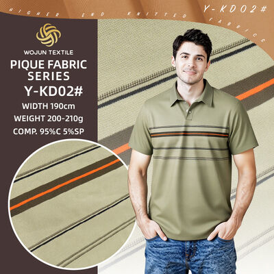 Goede prijs. Gestript katoenen Pique stof: 190cm breed 95/5 Stretch voor polos online