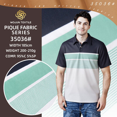 Goede prijs. Gestript katoenen Pique stof: 190cm breed 95/5 Stretch voor polos online