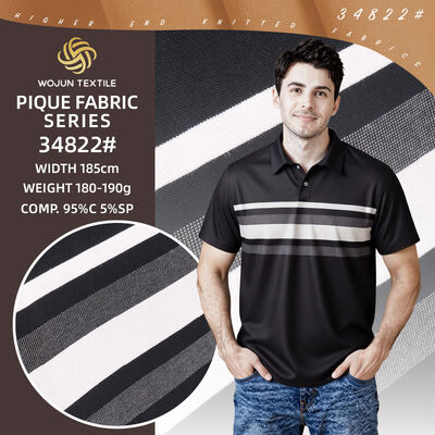 Goede prijs. Gestript katoenen Pique stof: 190cm breed 95/5 Stretch voor polos online