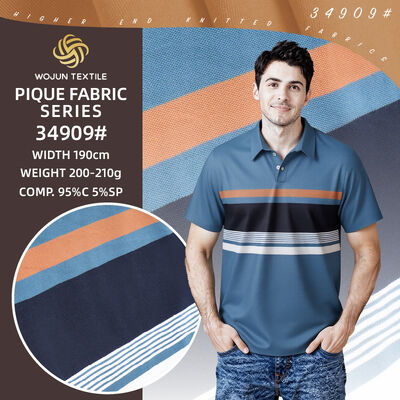 Goede prijs. Premium gestreepte katoenen Pique stof: de 95/5 mix voor luxe polo's (68 karakters) online