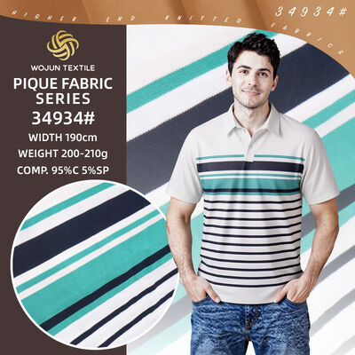 Goede prijs. Premium gestreepte katoenen Pique stof: de 95/5 mix voor luxe polo's (68 karakters) online