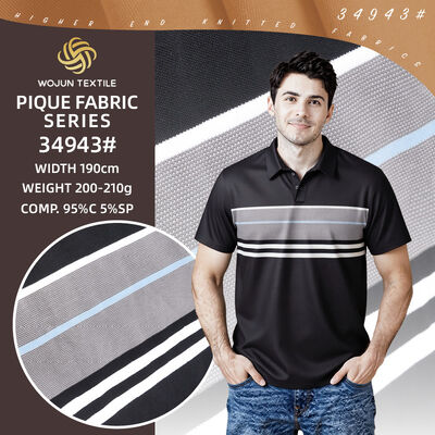 Goede prijs. Premium gestreepte katoenen Pique stof: de 95/5 mix voor luxe polo's (68 karakters) online