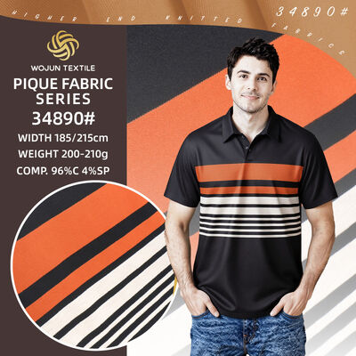 Goede prijs. Premium gestreepte katoenen pique stof: de 95% katoen 5% spandex oplossing voor custom polo's online
